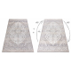 Tapis AURA J2818 gris / beige clair - Cadre, ornement, structurel, moderne