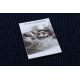 Tapis AURA J2659A bleu foncé - Cadre, lignes structurel, moderne