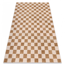 Matto AURA EB112 beige - Checkerboard, rakenteellinen, moderni 