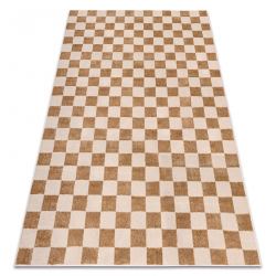 Tapijt AURA EB112 beige - Schaakbord, structureel, modern