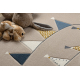 Alfombra KIDDO 9426 beige / blanco, triángulos, fiesta, para niños, sensorial 
