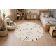 KIDDO teppe 5308 круг krem, stjerner for barn, sanse
