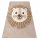 Tapis KIDDO 4424 beige / crème, lion animaux de la savane pour enfants, sensoriel 
