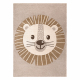 Tapis KIDDO 4424 beige / crème, lion animaux de la savane pour enfants, sensoriel 