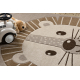 Tapis KIDDO 4424 beige / crème, lion animaux de la savane pour enfants, sensoriel 