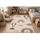 Tapis KIDDO 5644 crème / beige, arc-en-ciel, nuages pour enfants, sensoriel 