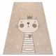 Tapis KIDDO 6106 crème chaton, couronne enfants, sensoriel 