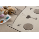 Tapis KIDDO 6106 crème chaton, couronne enfants, sensoriel 