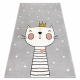 Tapis KIDDO 6106 gris clair / blanc chaton, couronne enfants, sensoriel 