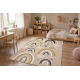 Covor KIDDO 6109 crem / alb, curcubeu, inimioare pentru copii, senzorial
