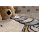 Covor KIDDO 6110 crem / alb Inorog, curcubeu, pentru copii, senzorial