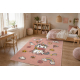 Tapis KIDDO 6110 rose clair / blanc, Licorne, arc-en-ciel, pour enfants, sensoriel 