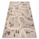 Tapis KIDDO 6111 crème rues, travaux enfants, sensoriel 