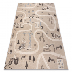 KIDDO carpet 6111 cream streets, construction for children, sensory 