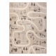 Tapis KIDDO 6111 crème rues, travaux enfants, sensoriel 