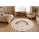 Tapis KIDDO 5151 cercle crème / beige, arc-en-ciel, étoiles pour enfants, sensoriel 