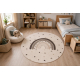 Tapis KIDDO 5151 cercle crème / beige, arc-en-ciel, étoiles pour enfants, sensoriel 