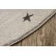 Tapis KIDDO 5151 cercle crème / beige, arc-en-ciel, étoiles pour enfants, sensoriel 