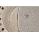 Tapis KIDDO 5151 cercle crème / beige, arc-en-ciel, étoiles pour enfants, sensoriel 