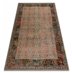 Covor de lana SUPERIOR Ravenna Frame, ornament, oriental, pastel - cadru rubinie / verde 