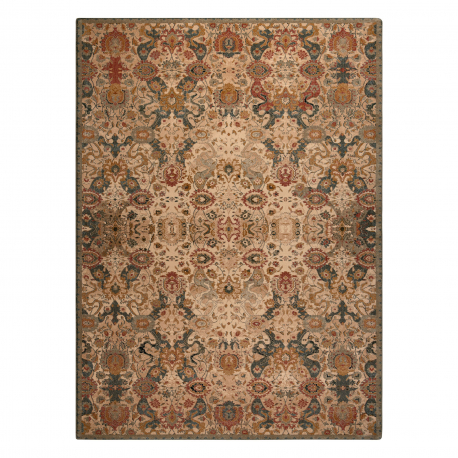 Wollteppich POLONIA TROPEA Ornament, Blumen beige / grün