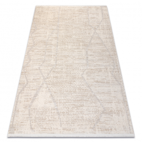 FROJE 1753 Boho linjer Matta – Skandinavisk stil, texturerad, modern kräm / beige