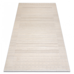 FROJE 3614 Linjer, ramme tæppe – skandinavisk stil, tekstureret, moderne creme / beige