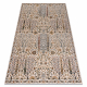 Tapis en laine NAIN Fleurs, cadre 1639/51333 beige / bleu