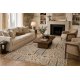 Tapis en laine NAIN Fleurs, cadre 1639/51333 beige / bleu