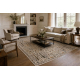 Tapis en laine NAIN Fleurs, cadre 1639/51333 beige / bleu