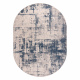 Alfombra de lana NAIN ovalada vintage 7005/50955 gris / azul oscuro
