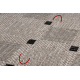 TAPPETO DI SPAGO SIZAL FLOORLUX 20079 Piazze argento / nero - PRODOTTO DI SECONDO GRADO