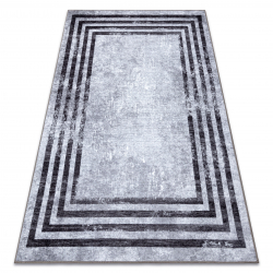 Tapis lavable MIRO 51325.805 Géométrique, lignes antidérapant - gris - PRODUIT DE DEUXIÈME QUALITÉ
