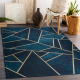 Tapis lavable ANDRE 1173 mosaïque, géométrique antidérapant - turquoise / or - PRODUIT DE DEUXIÈME QUALITÉ