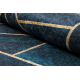 Tapis lavable ANDRE 1173 mosaïque, géométrique antidérapant - turquoise / or - PRODUIT DE DEUXIÈME QUALITÉ