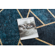Tapis lavable ANDRE 1173 mosaïque, géométrique antidérapant - turquoise / or - PRODUIT DE DEUXIÈME QUALITÉ