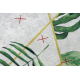 ANDRE 1168 covor lavabil Monstera pleacă, geometric anti-alunecare - alb / verde - SECUNDAR-COTATI PRODUSUL