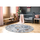 Tapijt BONO 8283 cirkel Straat, dieren crème/lichtgrijs - TWEEDE-KLASSE PRODUCT