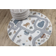 Tapijt BONO 8283 cirkel Straat, dieren crème/lichtgrijs - TWEEDE-KLASSE PRODUCT