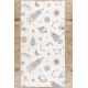 Tappeto lavabile BAMBINO 1278 Razzo spaziale per bambini antiscivolo - crema - PRODOTTO DI SECONDO GRADO 