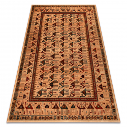 Tapis en laine KASHQAI 4304 101 oriental, cadre couleur saumon / vert