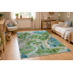 BAMBINO 61550 tapijt wasbaar Bos, straten, bergen voor kinderen antislip - groen / grijs