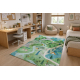 BAMBINO 61550 Waschteppich Wald, Straßen, Berge für Kinder Anti-Rutsch - grün / grau 