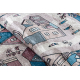 BAMBINO 61560 Waschteppich Stadt, Straßen für Kinder Anti-Rutsch - beige / blau