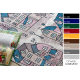 BAMBINO 61560 Waschteppich Stadt, Straßen für Kinder Anti-Rutsch - beige / blau