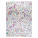 BAMBINO 61400 Waschteppich Einhorn, Regenbogen für Kinder Anti-Rutsch - creme / rosa