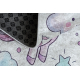 BAMBINO 61400 Waschteppich Einhorn, Regenbogen für Kinder Anti-Rutsch - creme / rosa