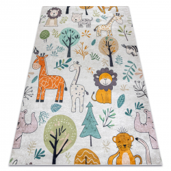 BAMBINO 61570 washing carpet Animals, Africa for children anti-slip - cream / green