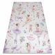 BAMBINO 61600 vasketæppe Ballerina til børn anti-skrid - fløde / pink