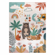 BAMBINO 61410 mazgāšanas paklājs Dzīvnieki, zvaigznes, mākoņi bērniem pretslīdēšana - krēms / zaļš
